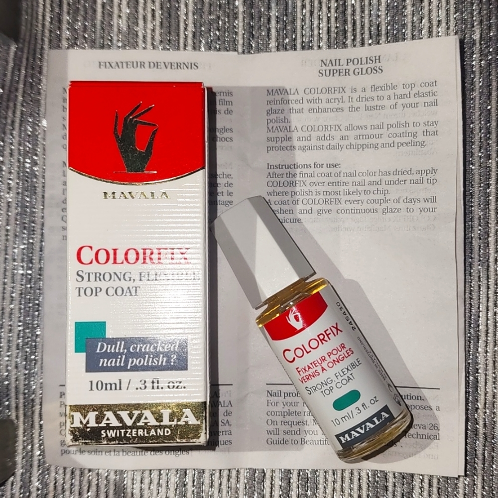 Mavala Switzerland Colorfix Strong, Flexible Top Coat Full Size .3-Fl. Oz